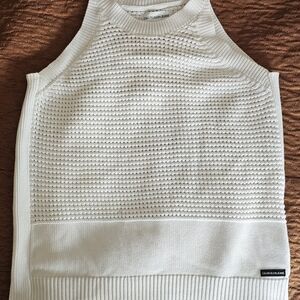 Calvin Klein Women's White Textured Knit Sweater